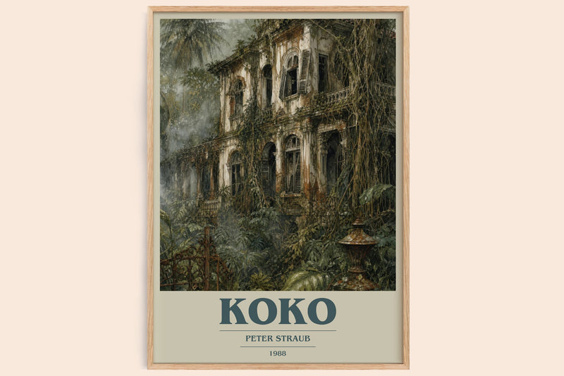 Koko book cover book poster by Peter Straub – framed literary art print