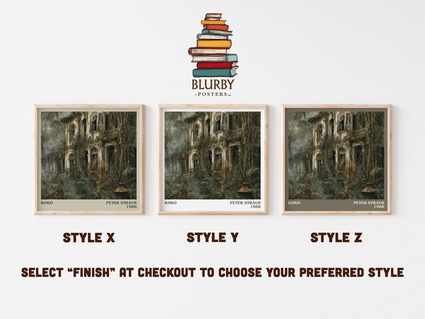 Koko literary print in frame leaning in hallway – horror wall art