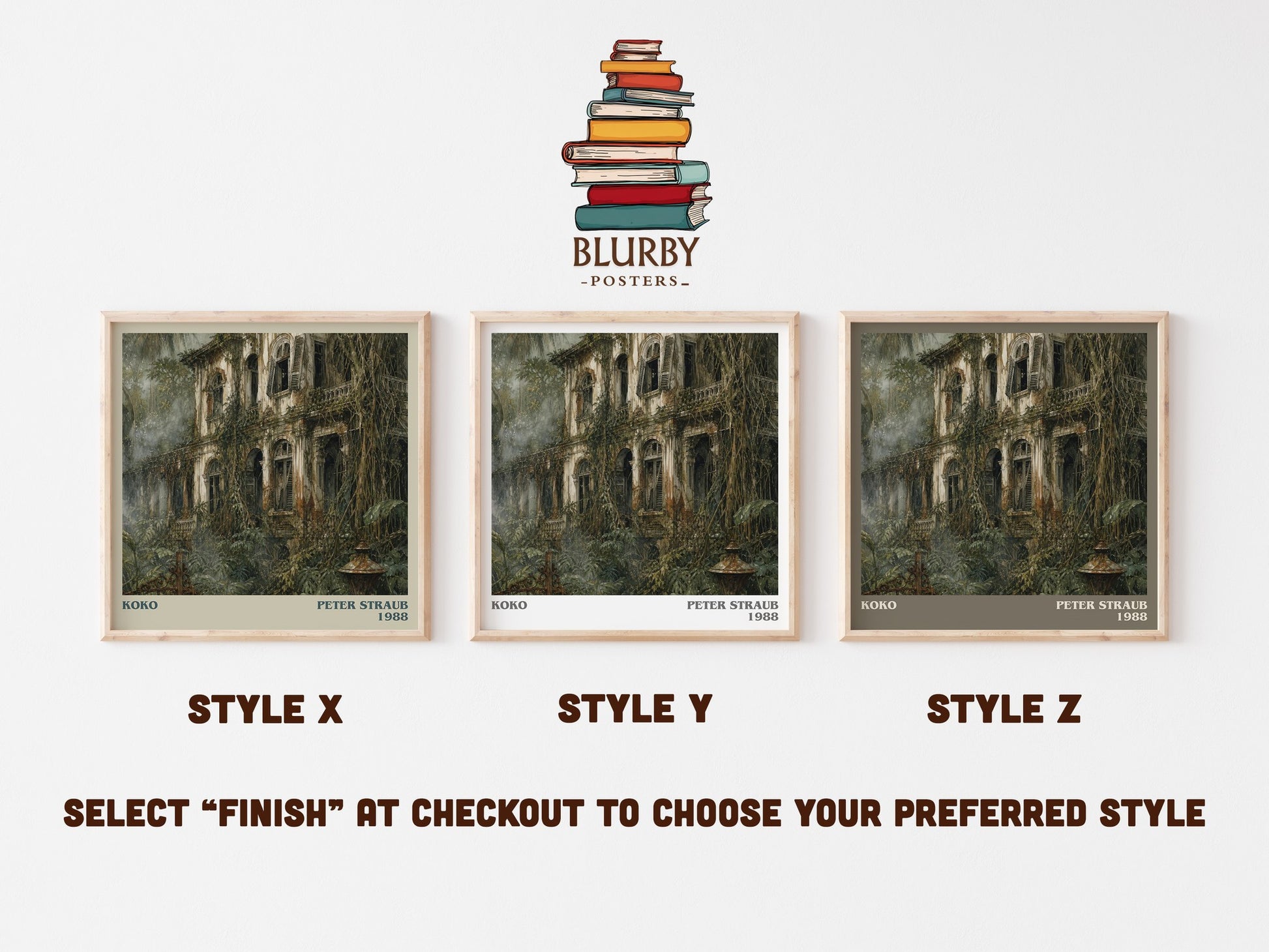 Koko literary print in frame leaning in hallway – horror wall art