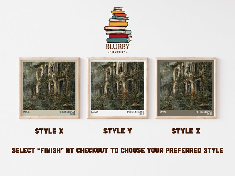 Koko literary print in frame leaning in hallway – horror wall art