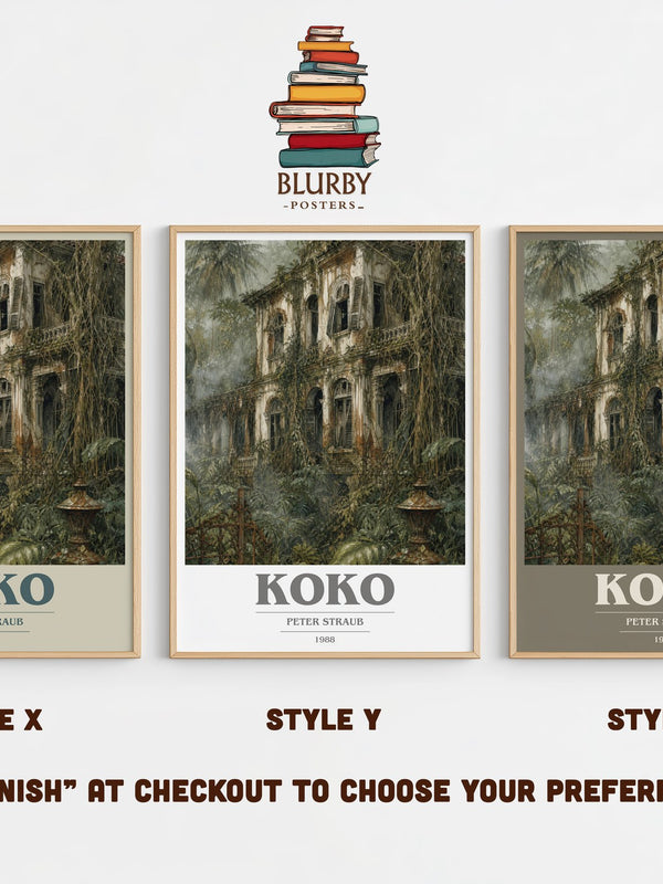 Koko book cover print in frame leaning in hallway – horror wall art