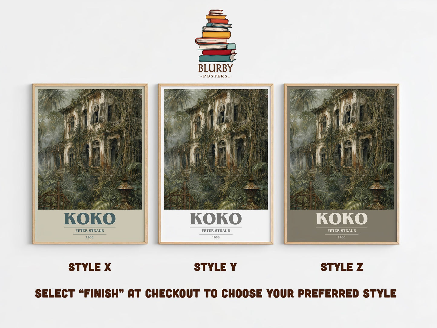 Koko book cover print in frame leaning in hallway – horror wall art