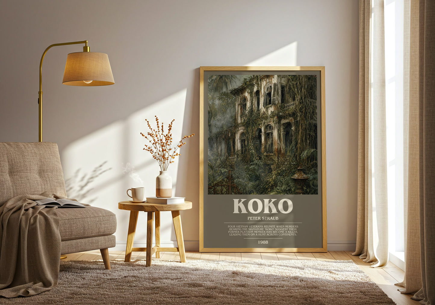 Koko bookish print on bookshelf – Peter Straub fan gift
