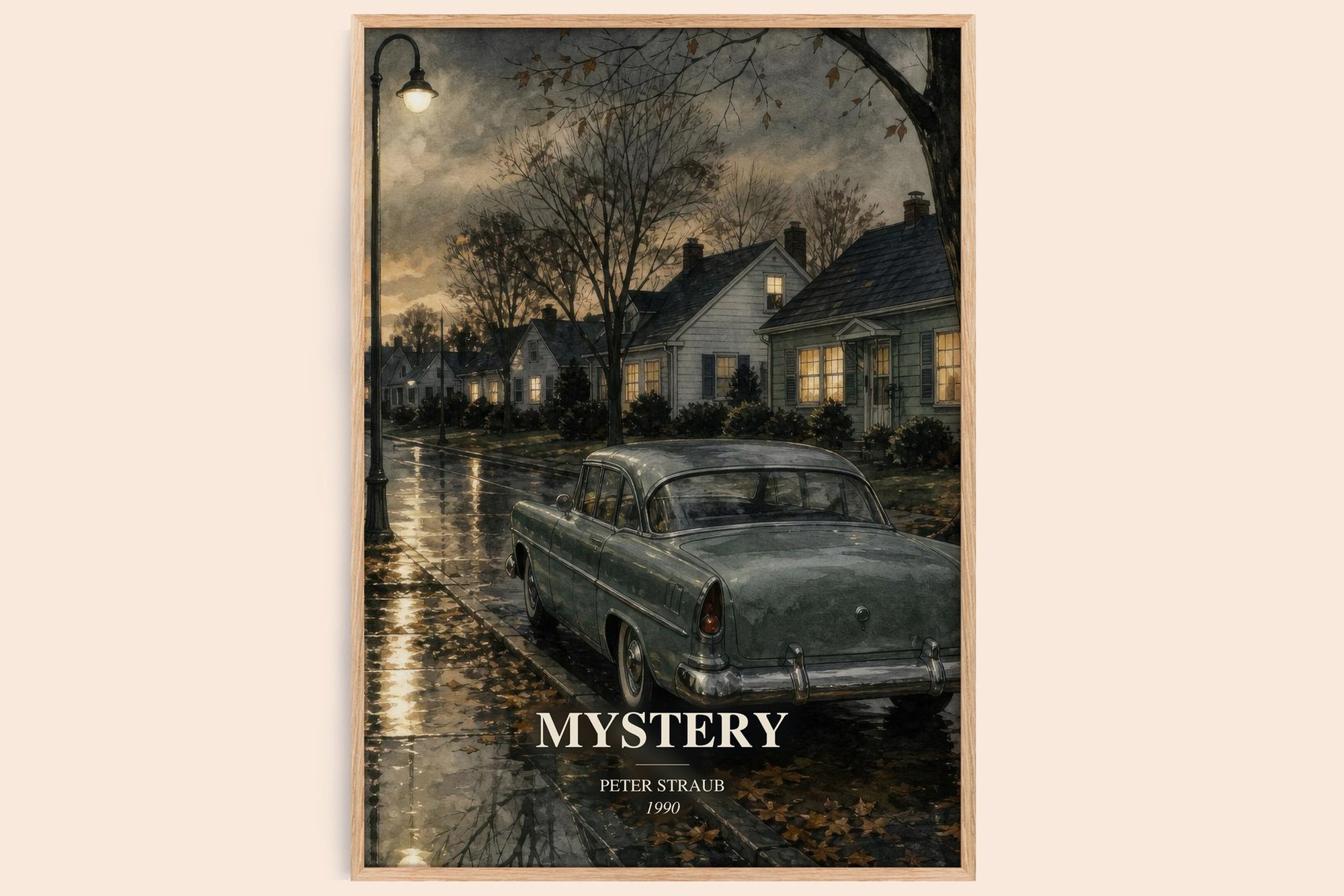 Mystery watercolour book poster by Peter Straub – framed literary art print