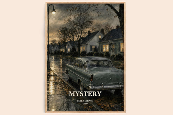 Mystery watercolour book poster by Peter Straub – framed literary art print