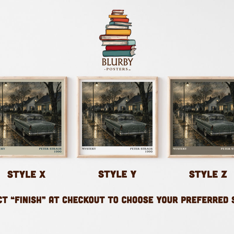 Mystery literary print in frame leaning in hallway – mystery wall art