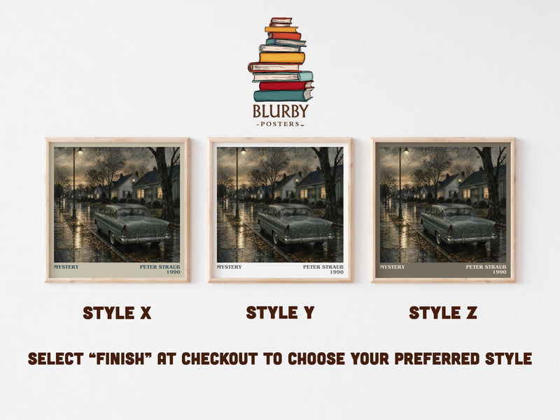 Mystery literary print in frame leaning in hallway – mystery wall art