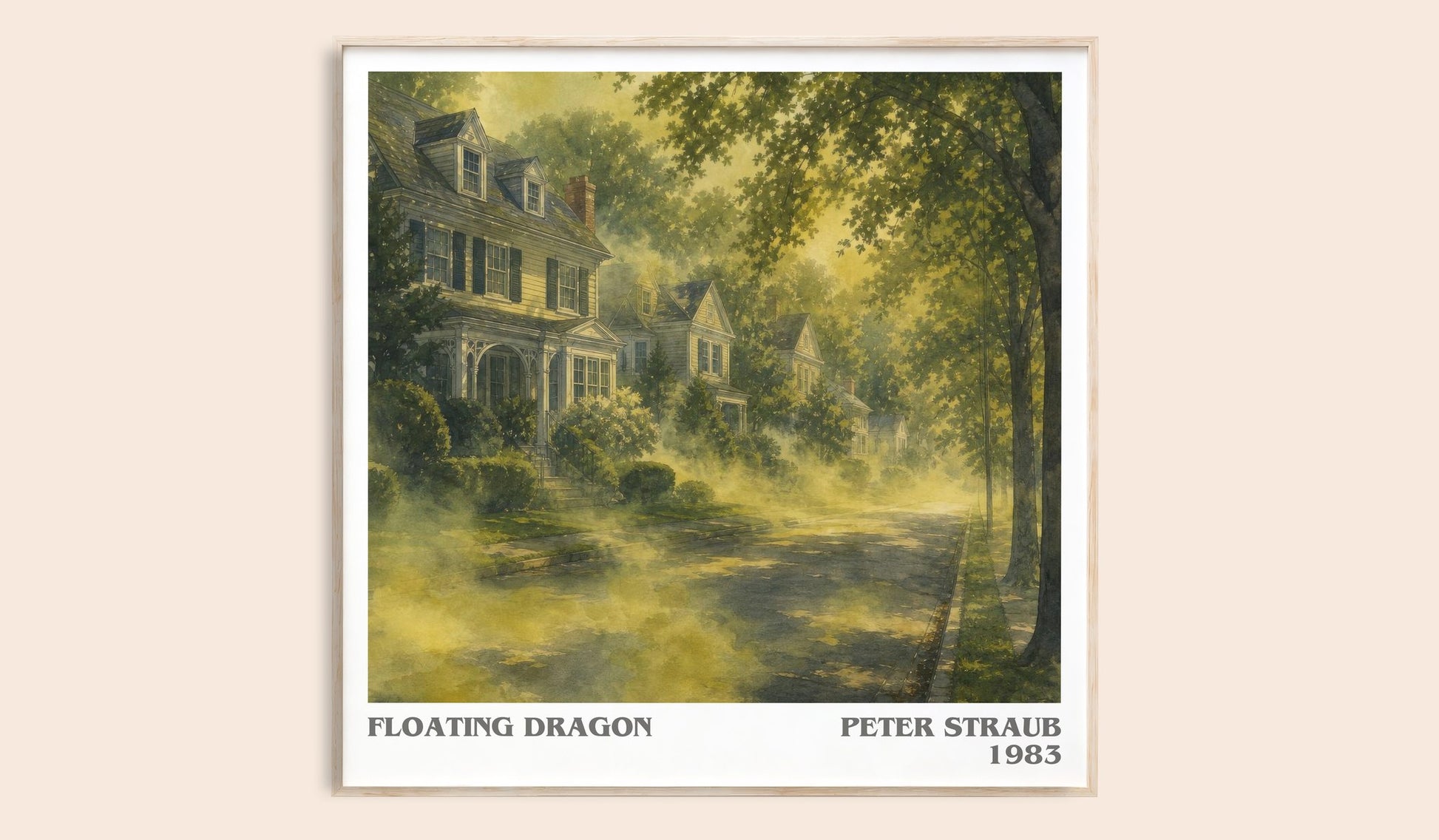 Floating Dragon literary book poster by Peter Straub – framed literary art print