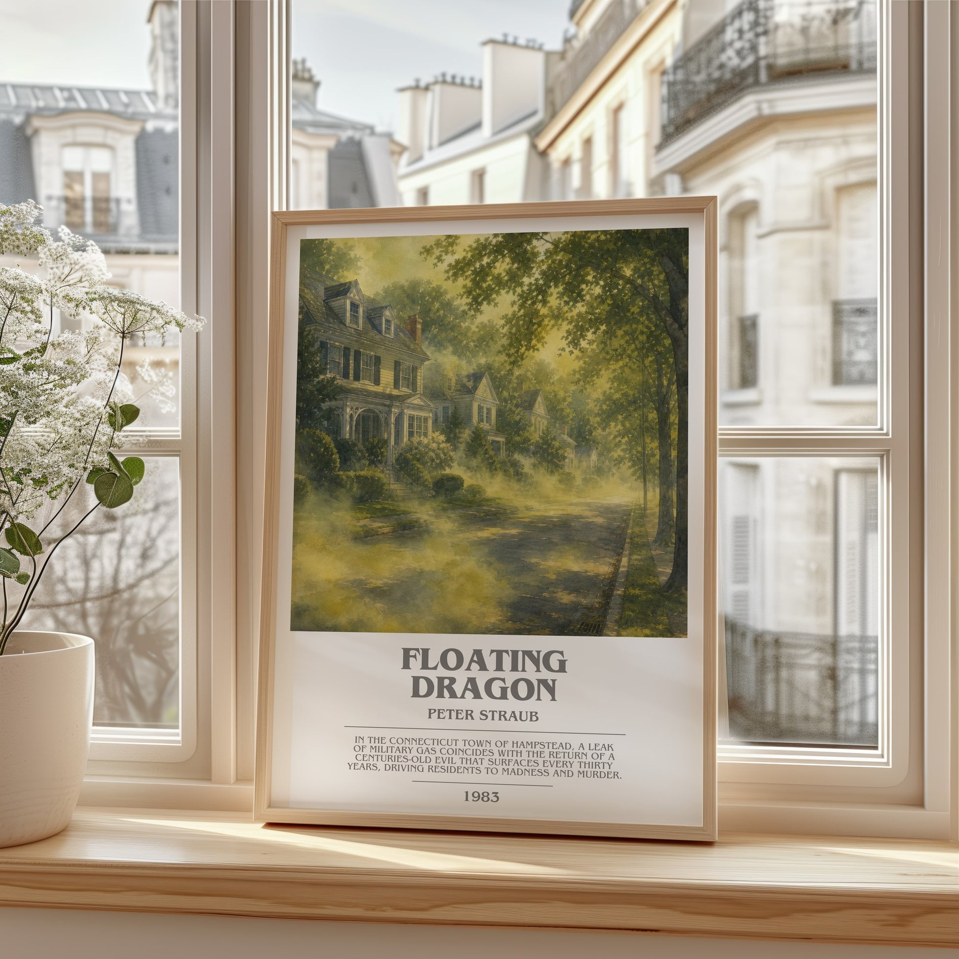 Floating Dragon bookish poster colour and style options – Peter Straub book art