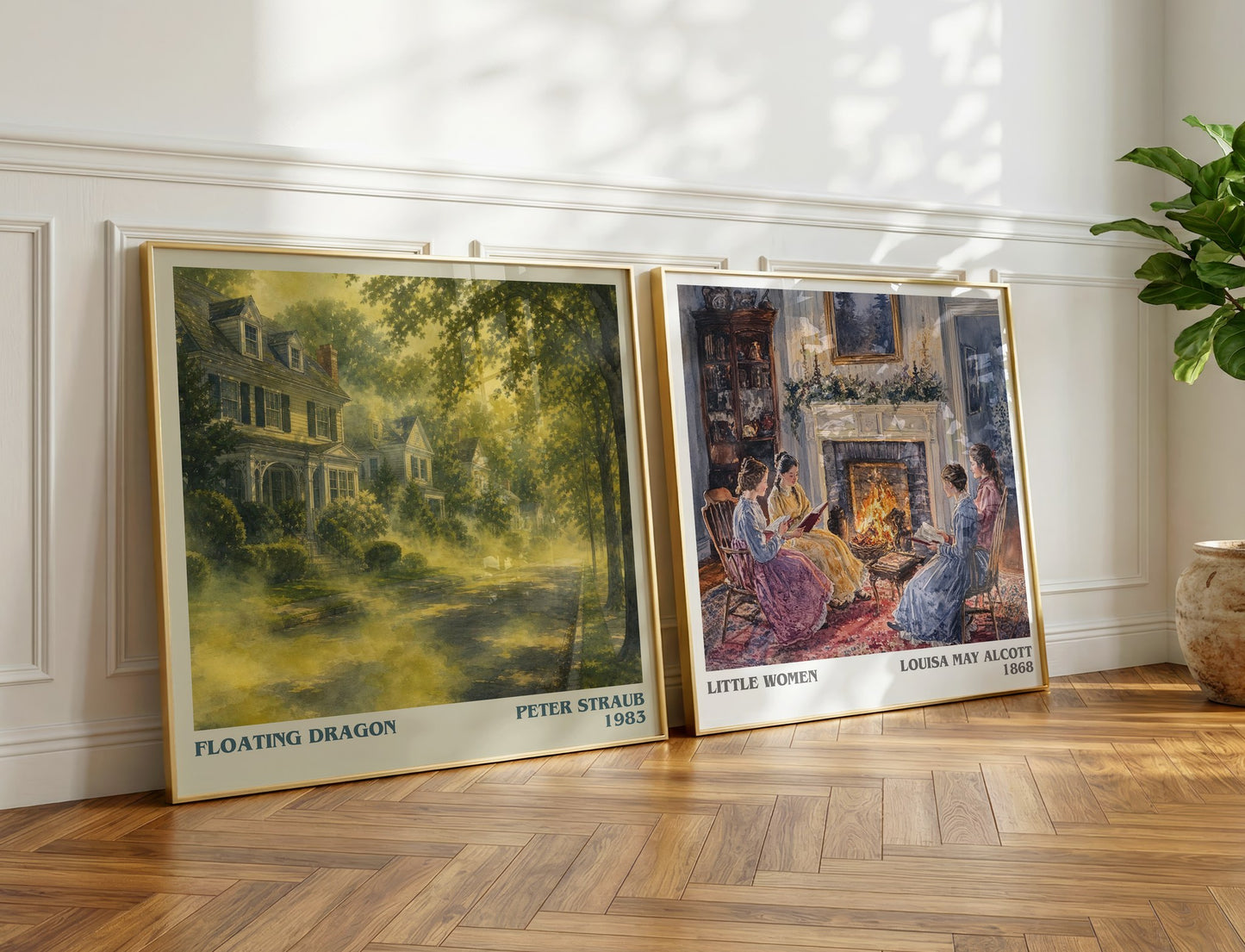 Floating Dragon literary print on bookshelf – Peter Straub fan gift