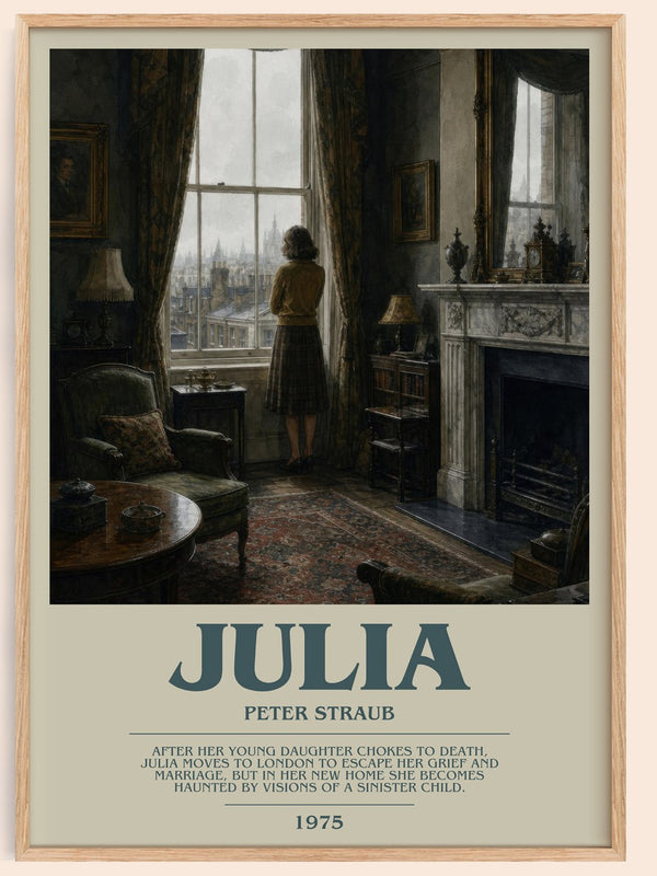 Julia bookish book poster by Peter Straub – framed literary art print