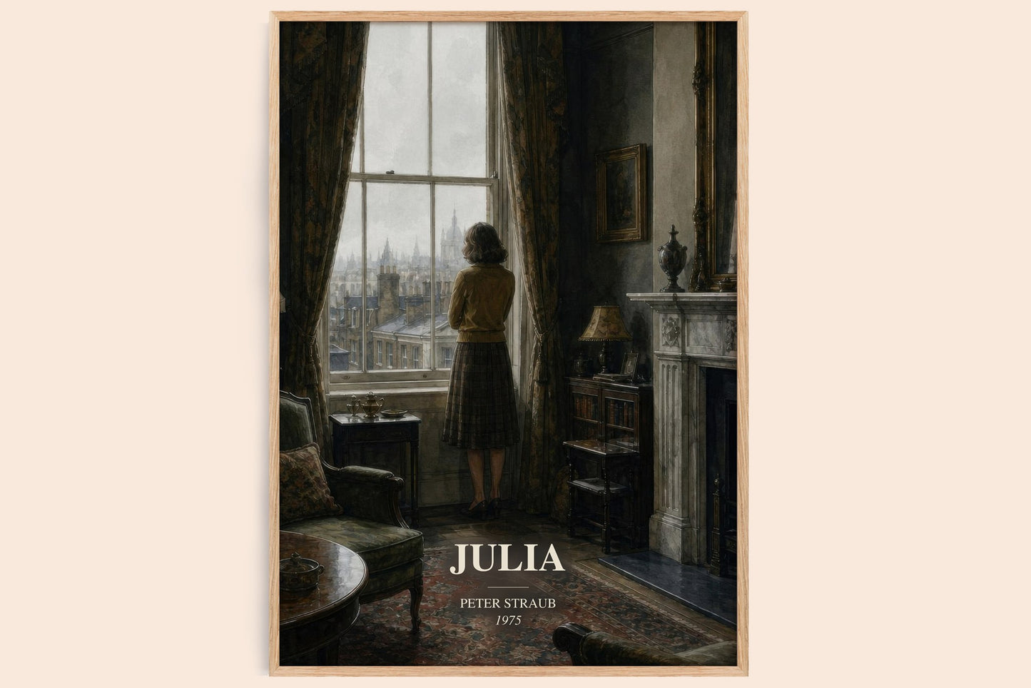 Julia watercolour book poster by Peter Straub – framed literary art print