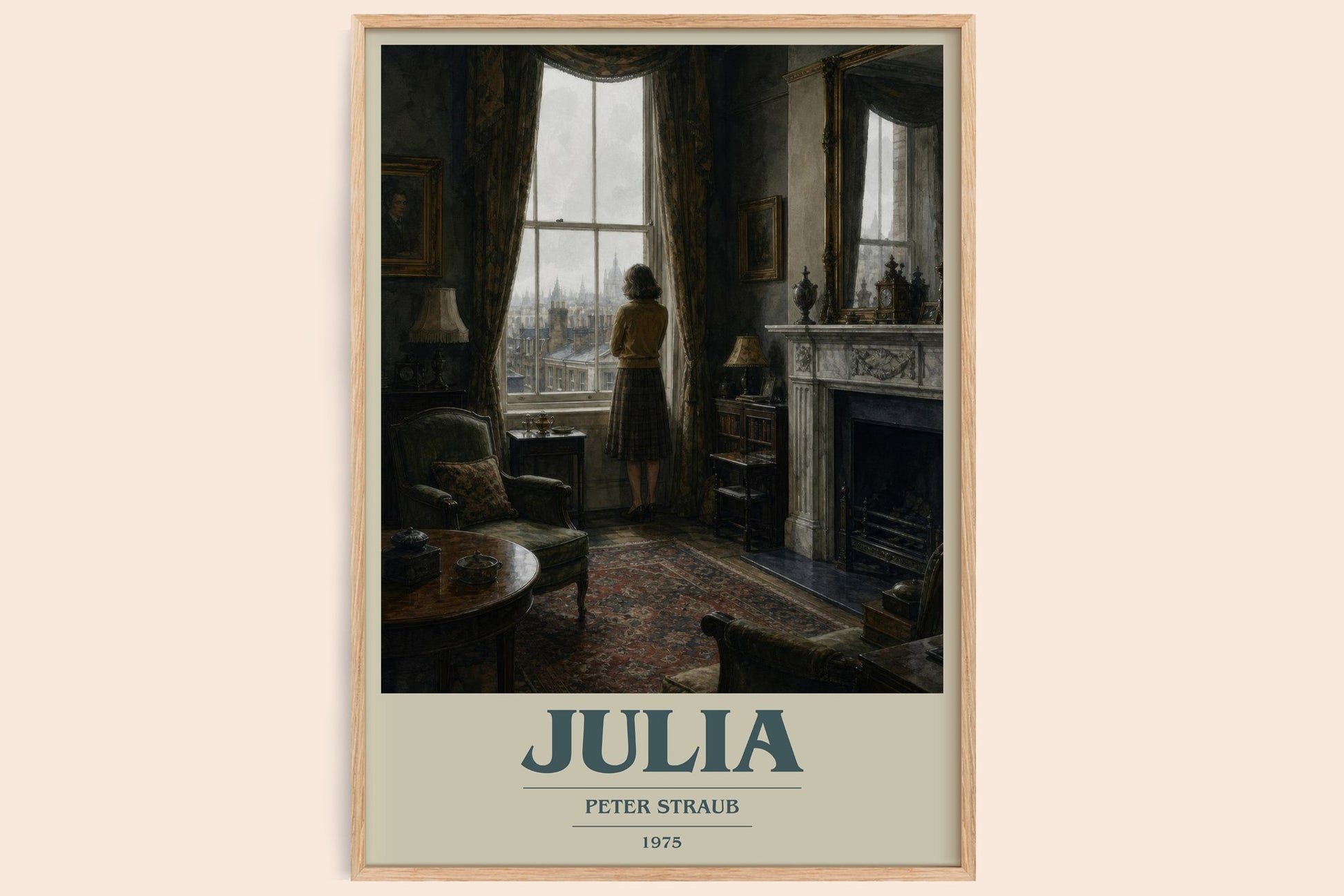 Julia book cover book poster by Peter Straub – framed literary art print
