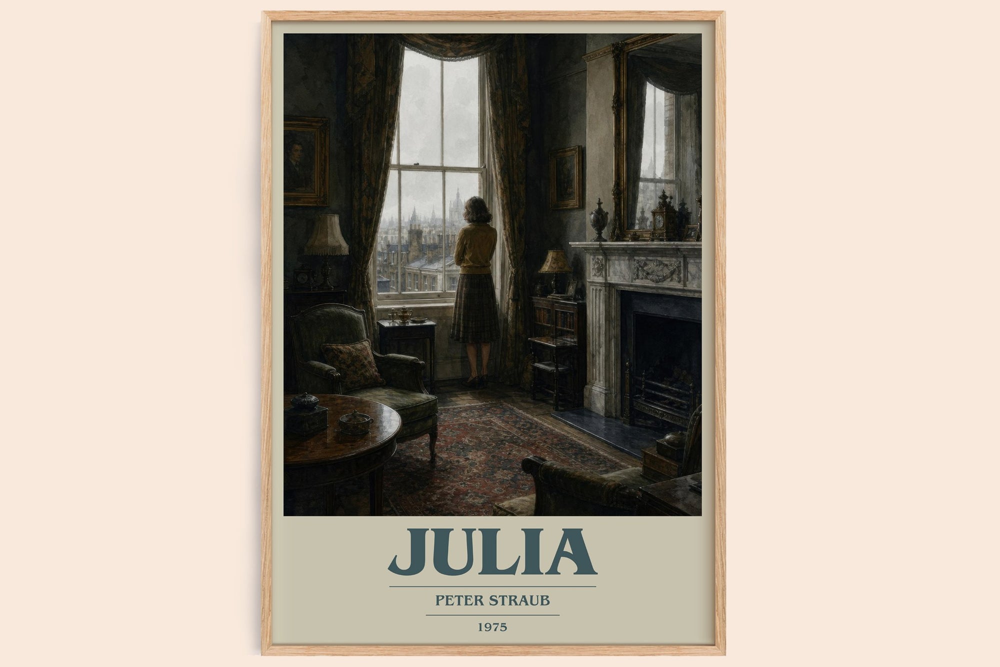Julia book cover book poster by Peter Straub – framed literary art print
