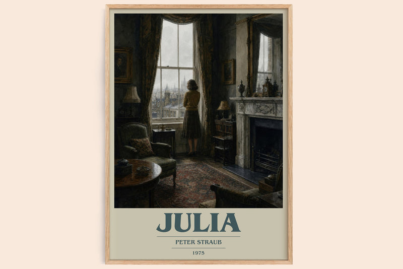 Julia book cover book poster by Peter Straub – framed literary art print