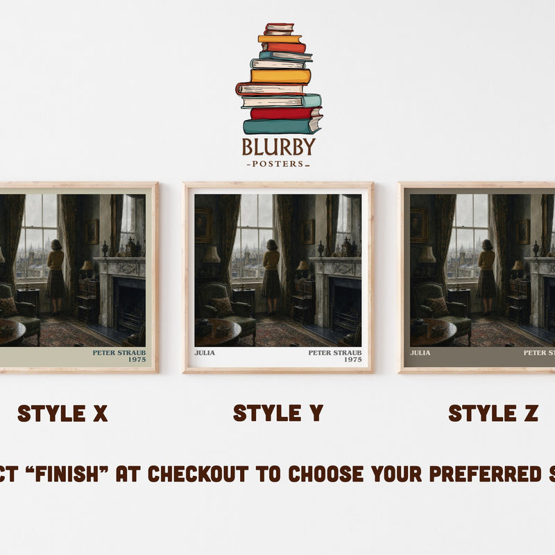 Julia literary print in frame leaning in hallway – horror wall art
