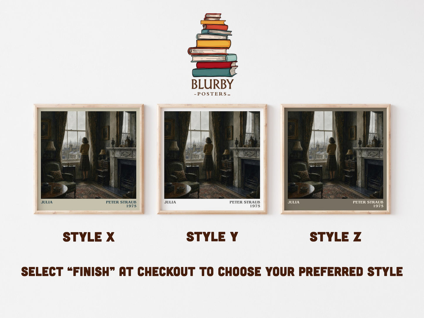 Julia literary print in frame leaning in hallway – horror wall art
