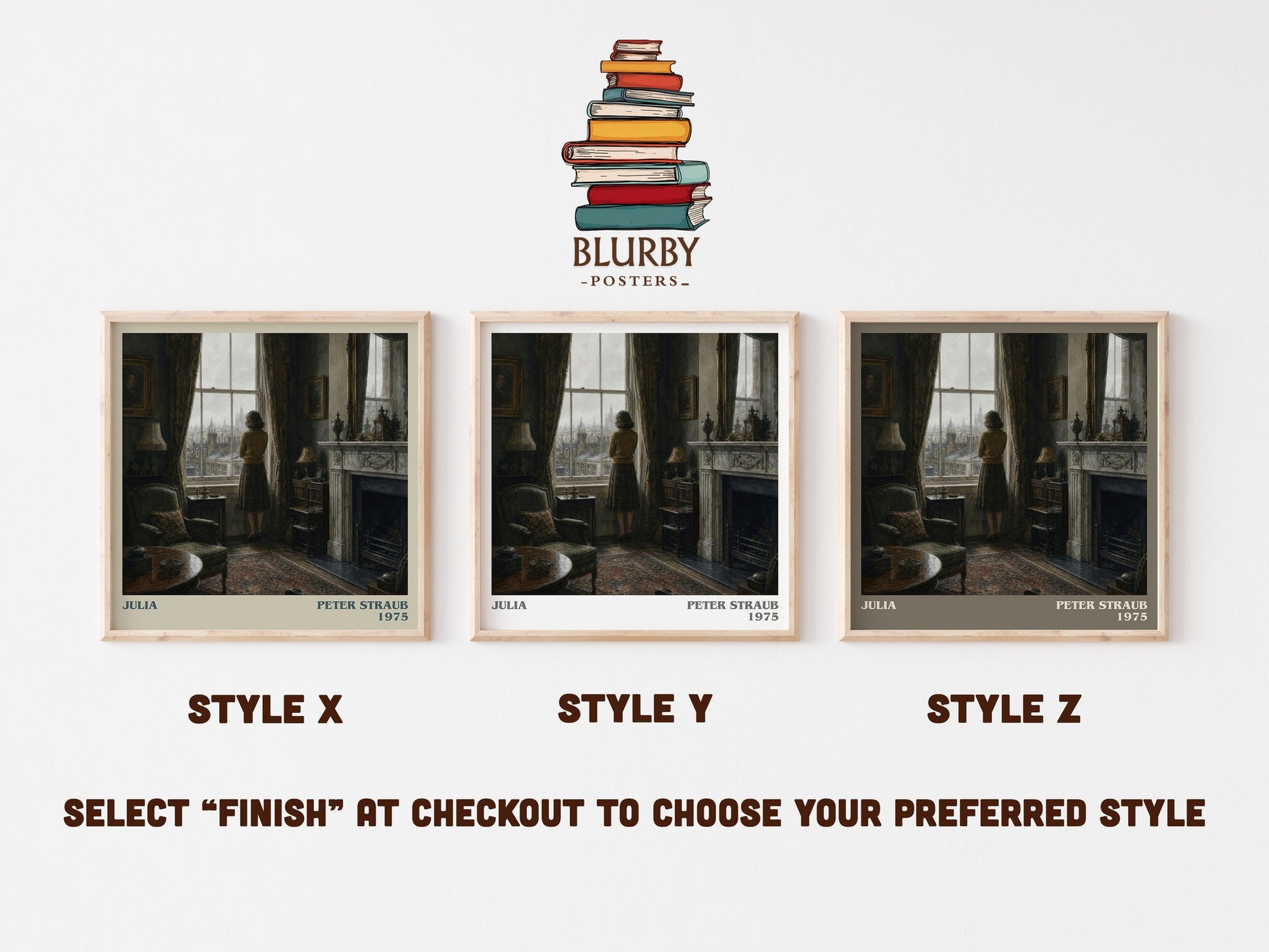 Julia literary print in frame leaning in hallway – horror wall art