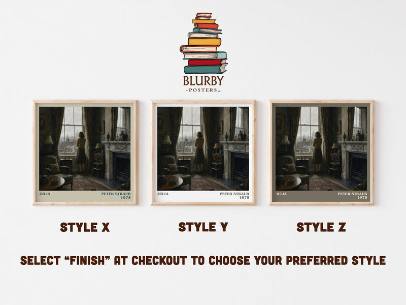 Julia literary print in frame leaning in hallway – horror wall art