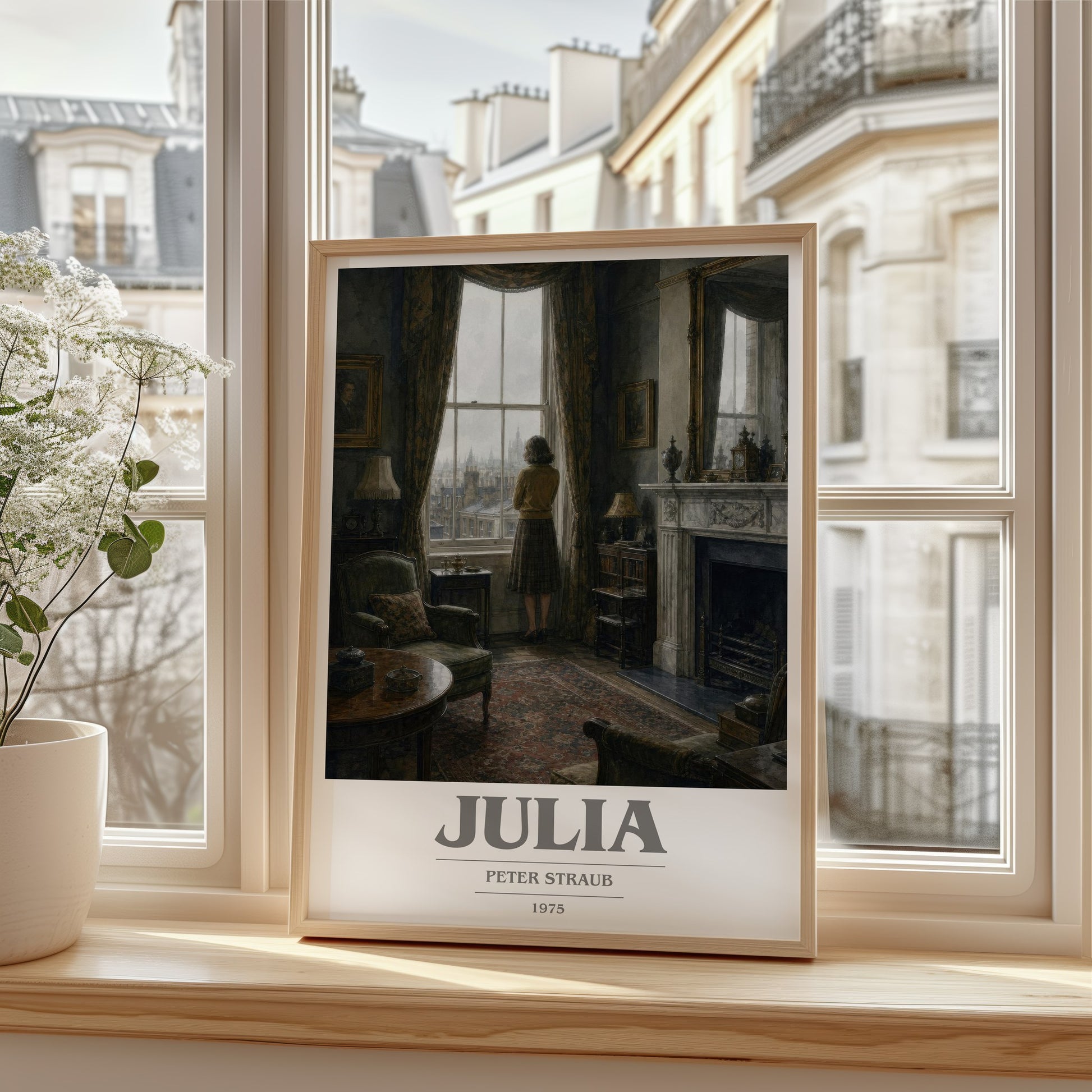 Julia book cover poster colour and style options – Peter Straub book art