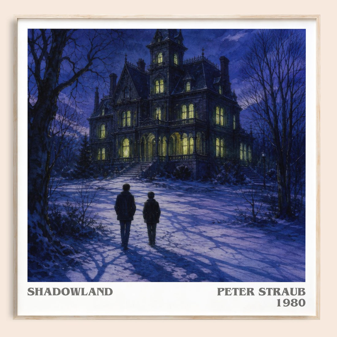 Shadowland literary book poster by Peter Straub – framed literary art print