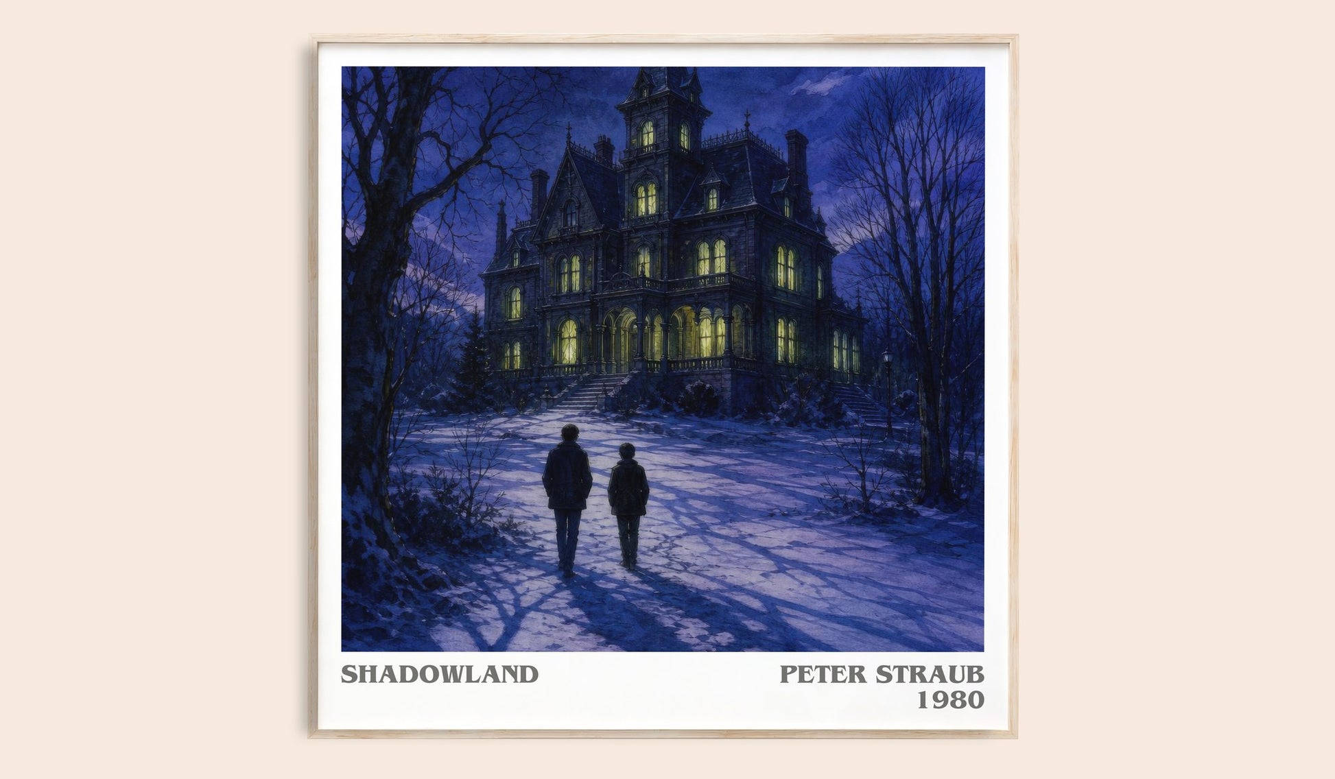 Shadowland literary book poster by Peter Straub – framed literary art print