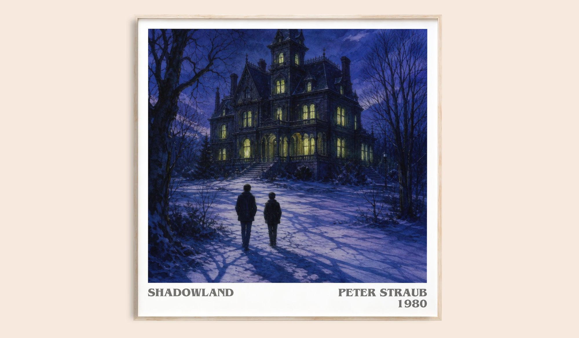Shadowland literary book poster by Peter Straub – framed literary art print