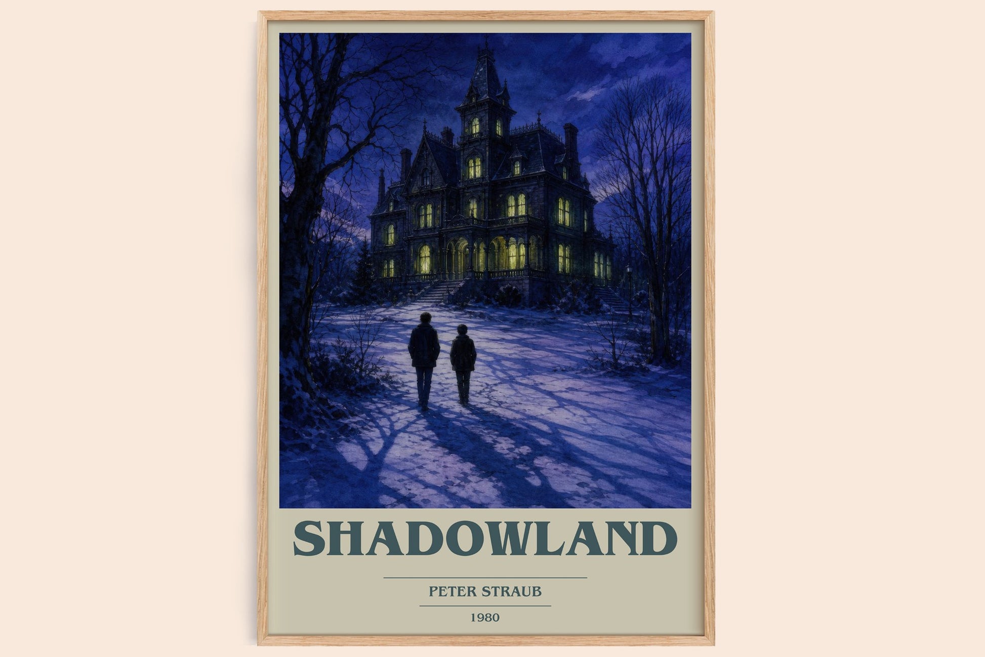 Shadowland book cover book poster by Peter Straub – framed literary art print
