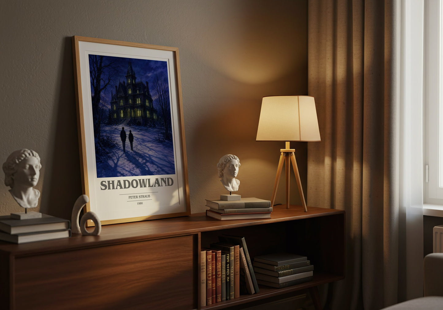 Shadowland book cover book poster framed on wall – horror wall art