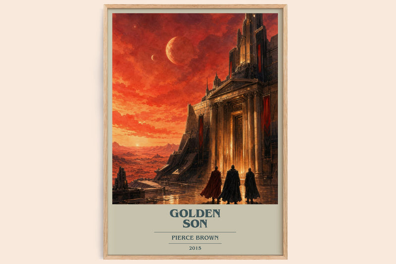 Golden Son book cover book poster by Pierce Brown – framed literary art print