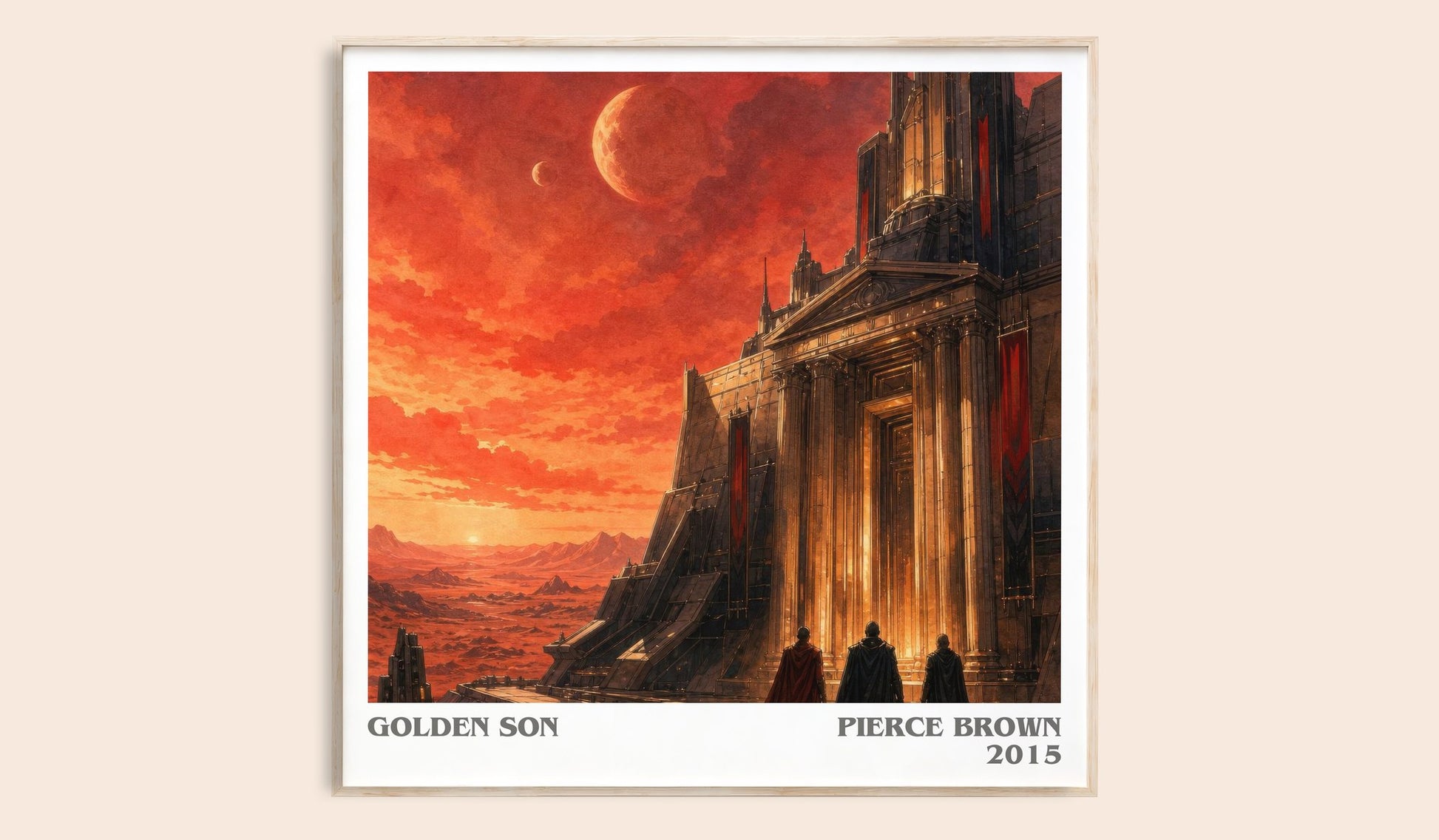 Golden Son literary book poster by Pierce Brown – framed literary art print
