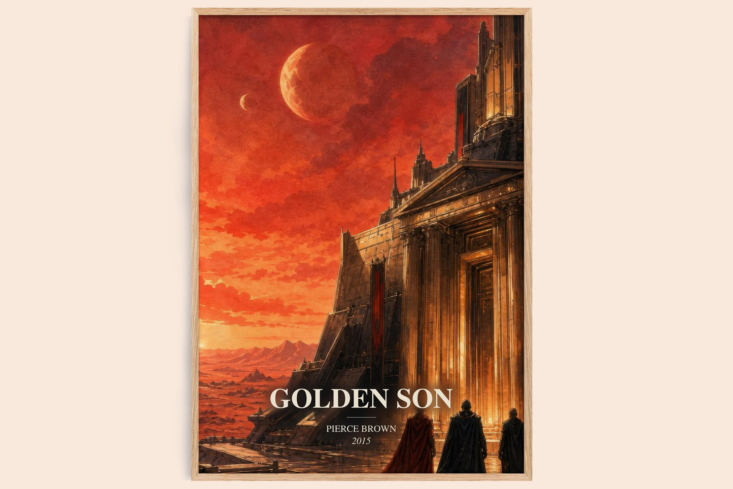 Golden Son watercolour book poster by Pierce Brown – framed literary art print