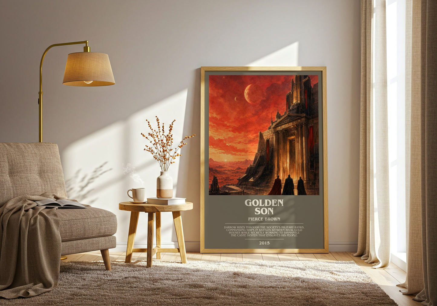 Golden Son bookish print on bookshelf – Pierce Brown fan gift