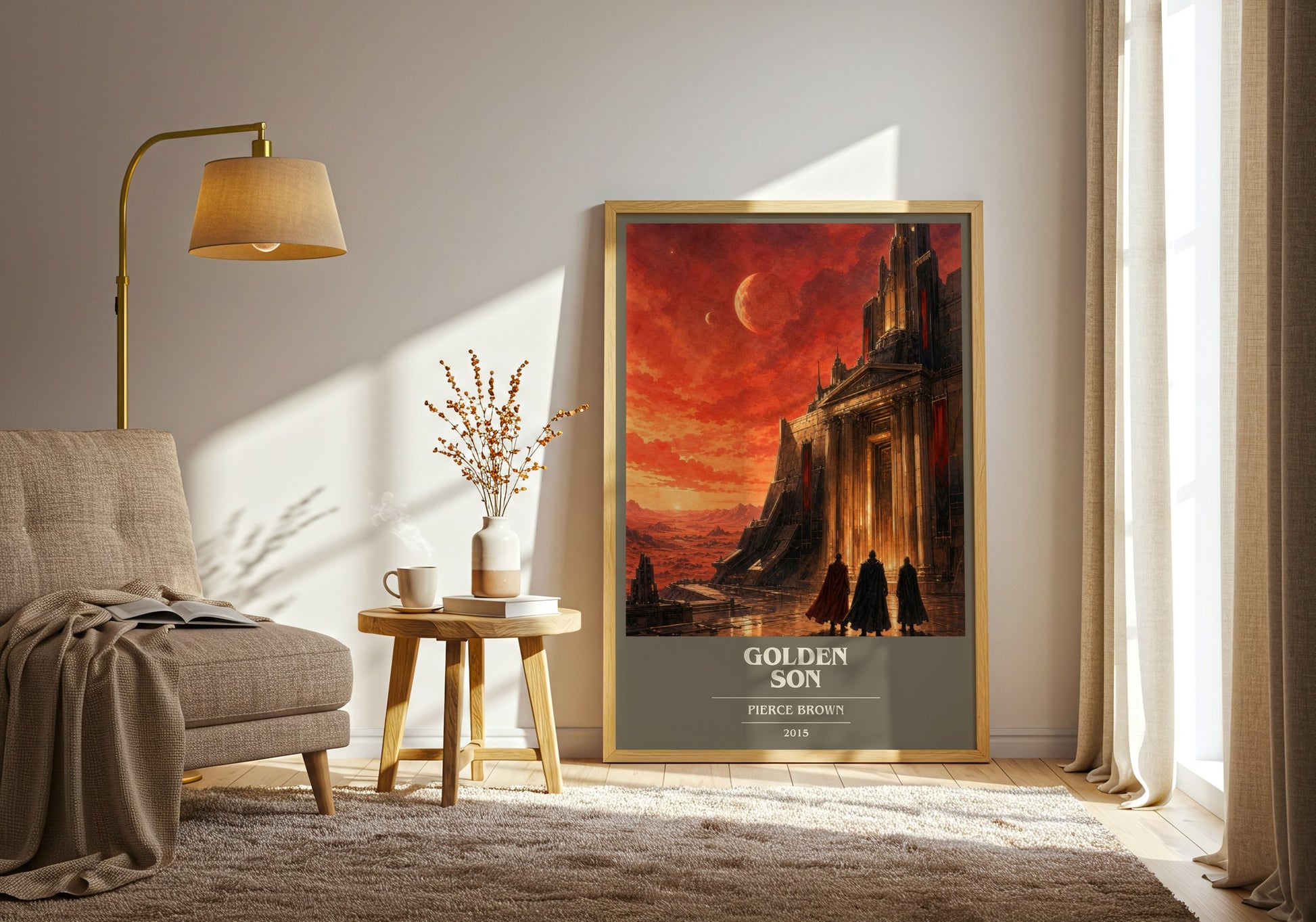 Golden Son book cover print on bookshelf – Pierce Brown fan gift