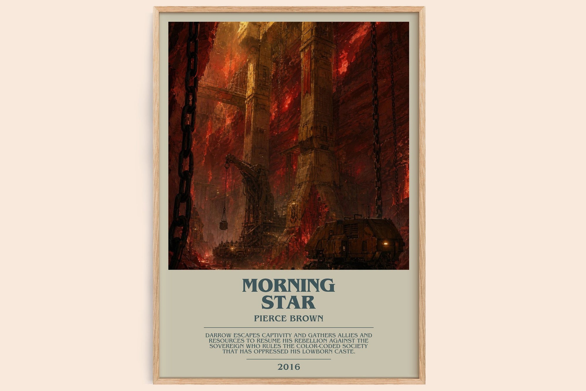 Morning Star bookish book poster by Pierce Brown – framed literary art print