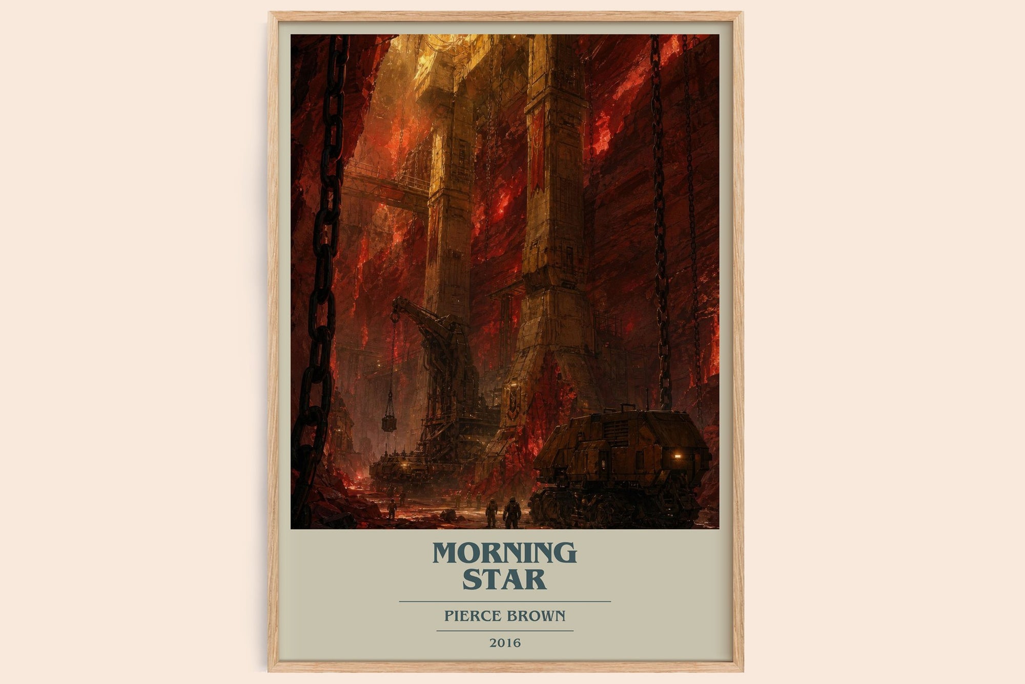 Morning Star book cover book poster by Pierce Brown – framed literary art print