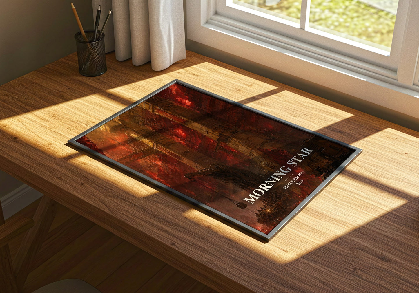 Morning Star watercolour book poster framed on wall – sci fi wall art