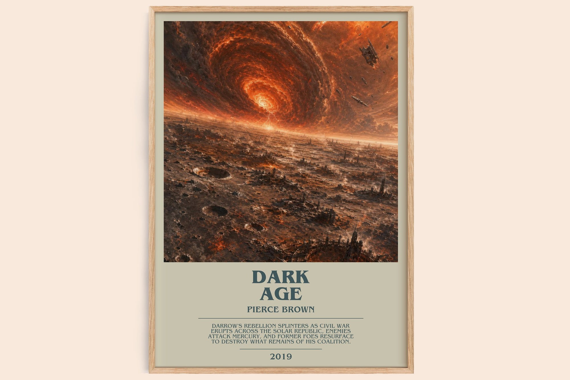 Dark Age bookish book poster by Pierce Brown – framed literary art print