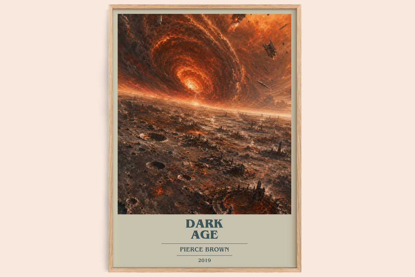 Dark Age book cover book poster by Pierce Brown – framed literary art print