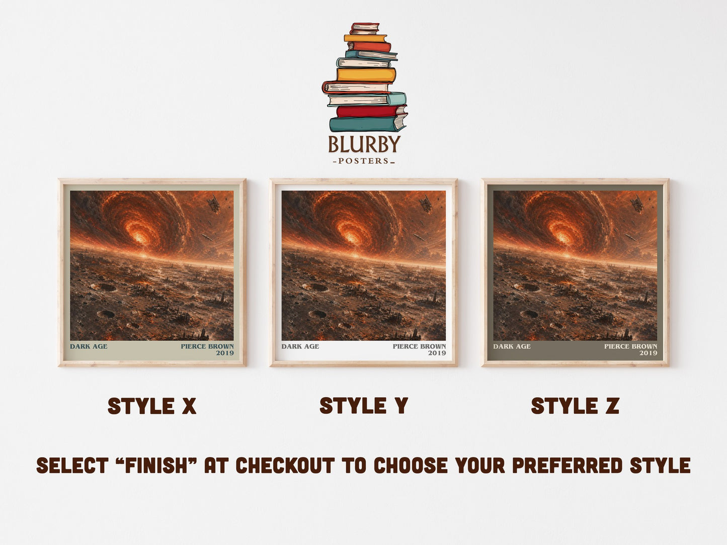 Dark Age literary print in frame leaning in hallway – sci fi wall art