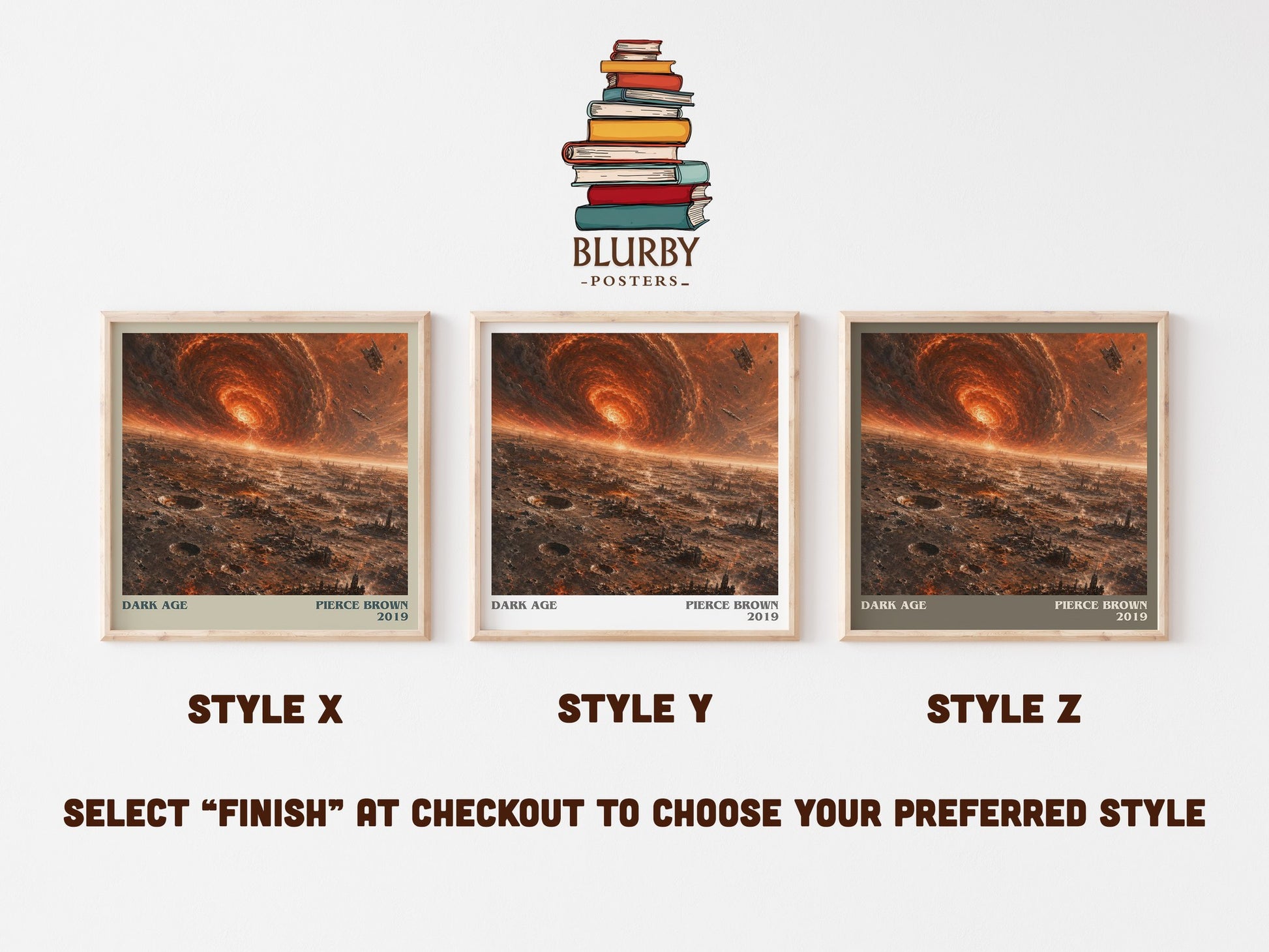Dark Age literary print in frame leaning in hallway – sci fi wall art