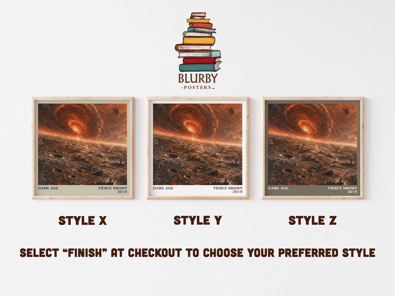 Dark Age literary print in frame leaning in hallway – sci fi wall art