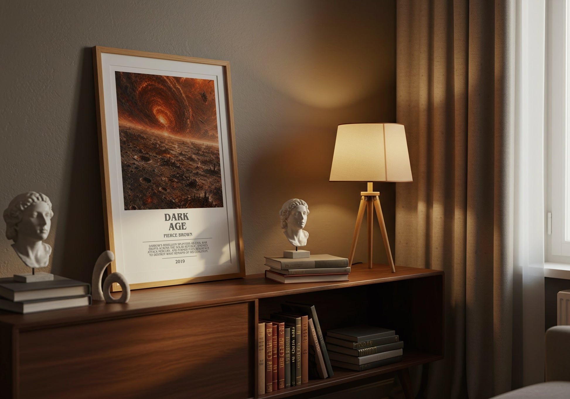 Dark Age bookish book poster framed on wall – sci fi wall art