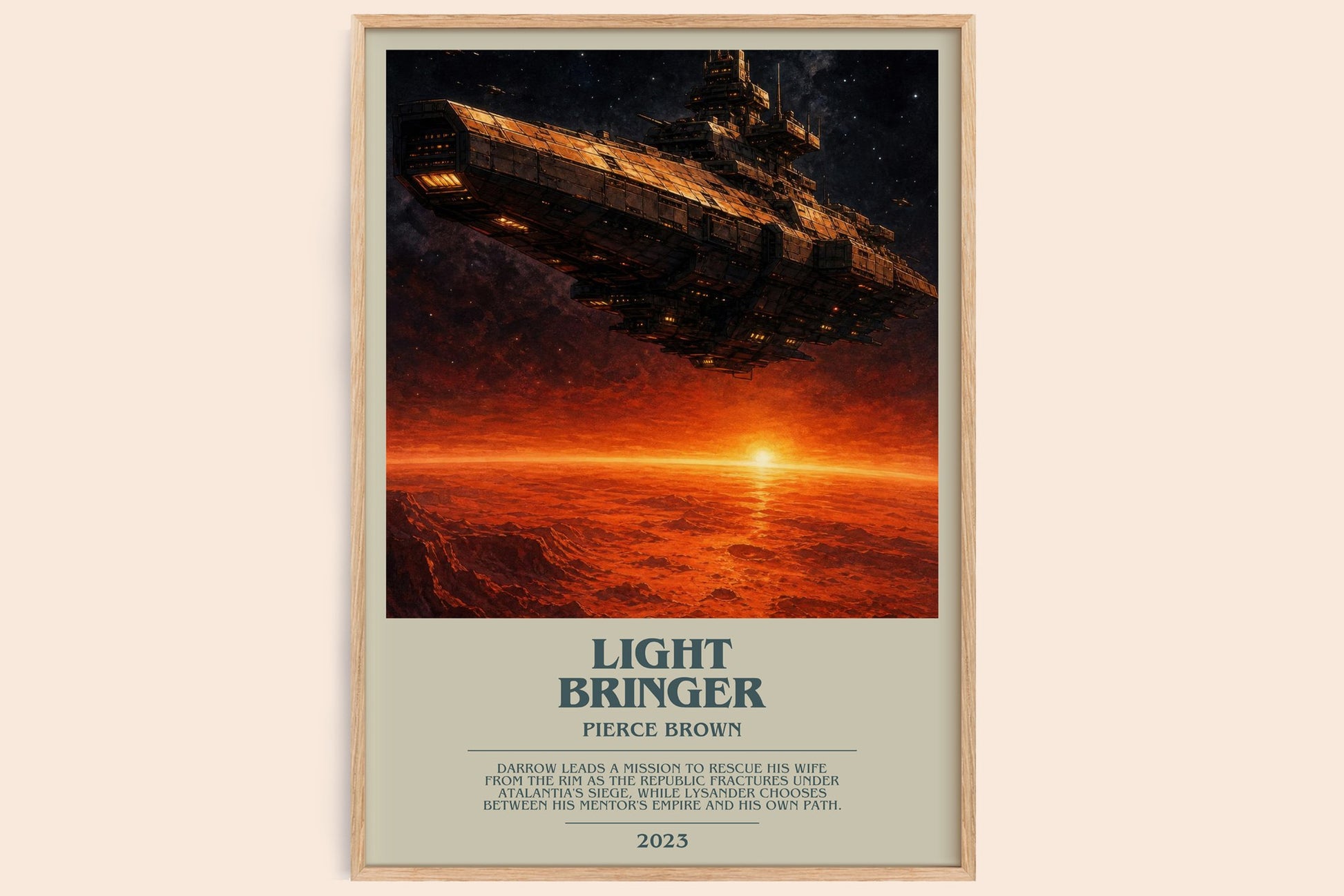 Light Bringer bookish book poster by Pierce Brown – framed literary art print