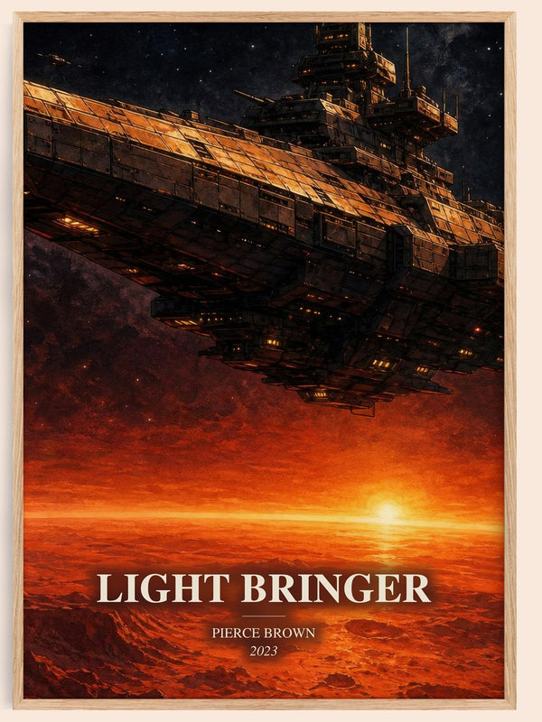 Light Bringer watercolour book poster by Pierce Brown – framed literary art print