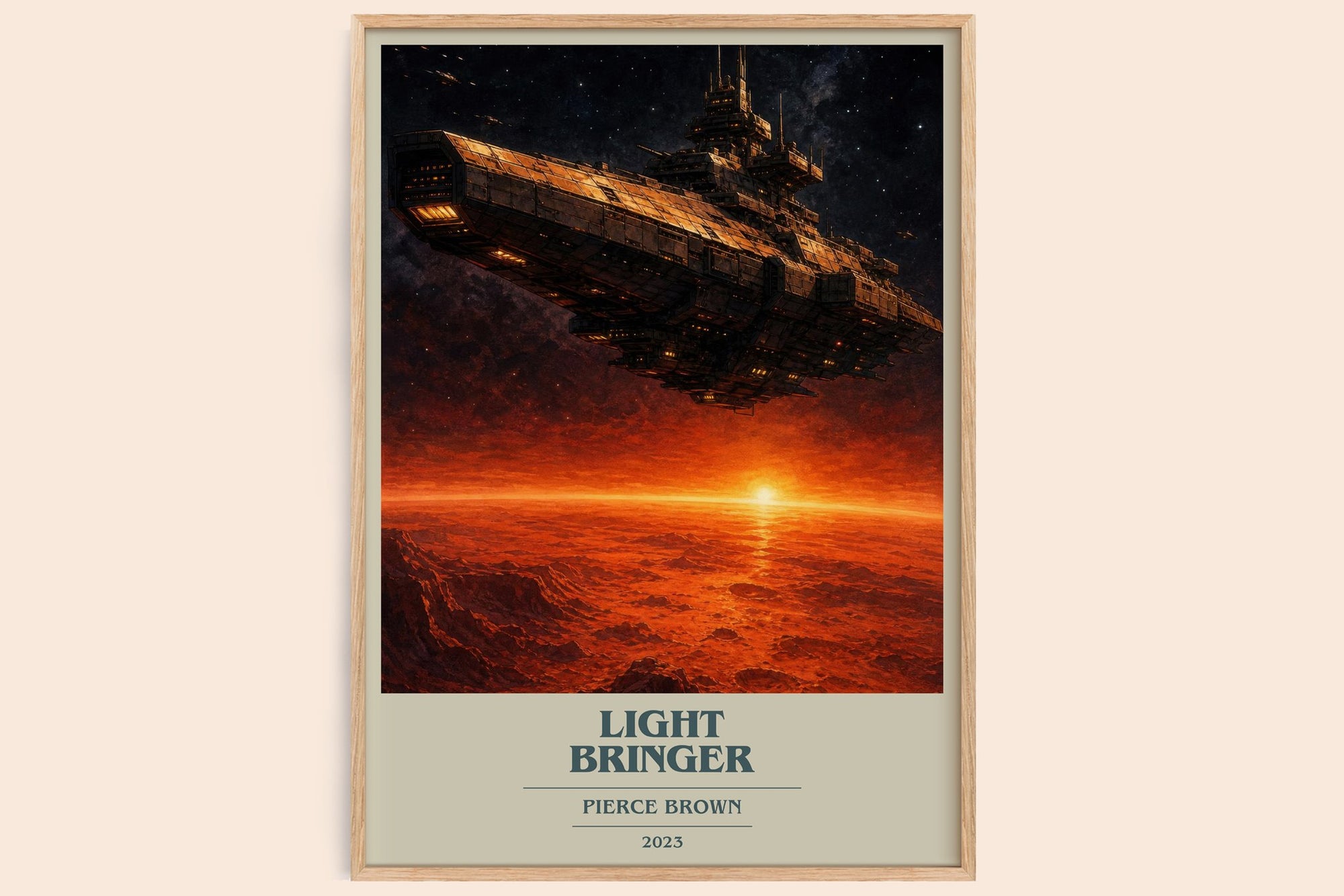 Light Bringer book cover book poster by Pierce Brown – framed literary art print