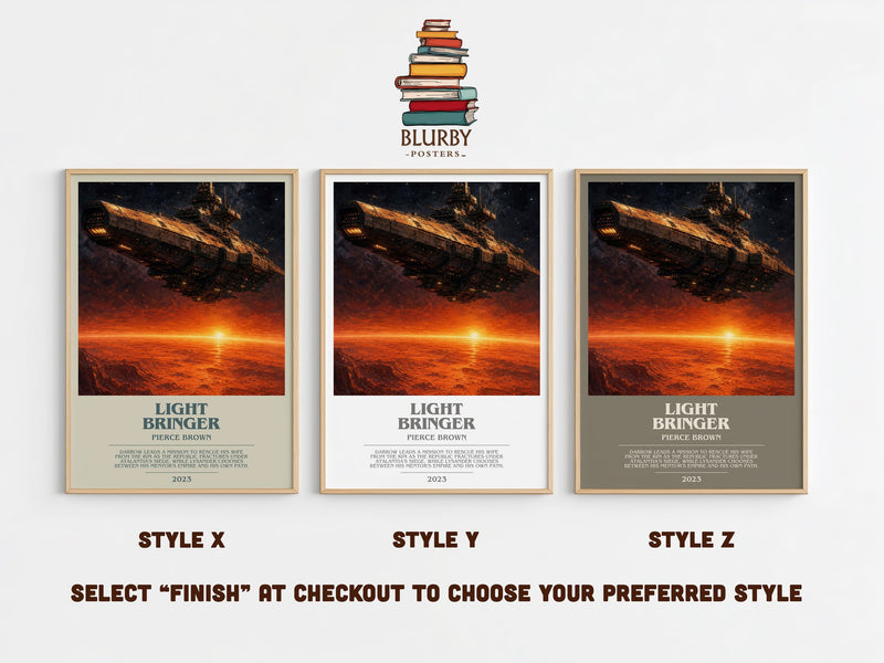 Light Bringer bookish print in frame leaning in hallway – sci fi wall art