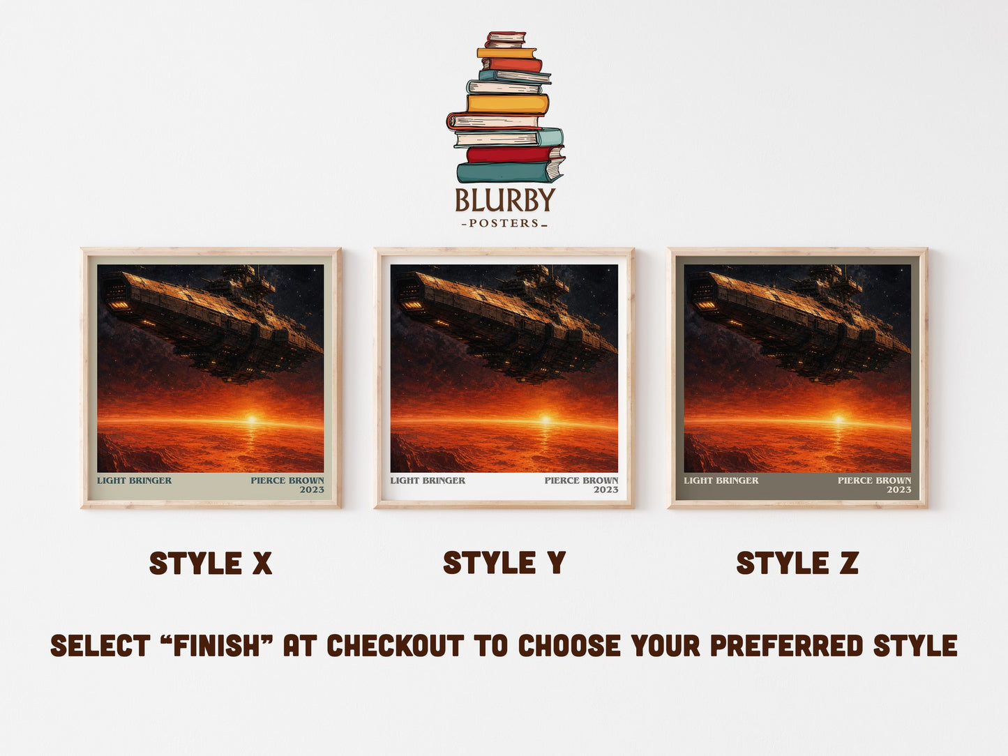 Light Bringer literary print in frame leaning in hallway – sci fi wall art
