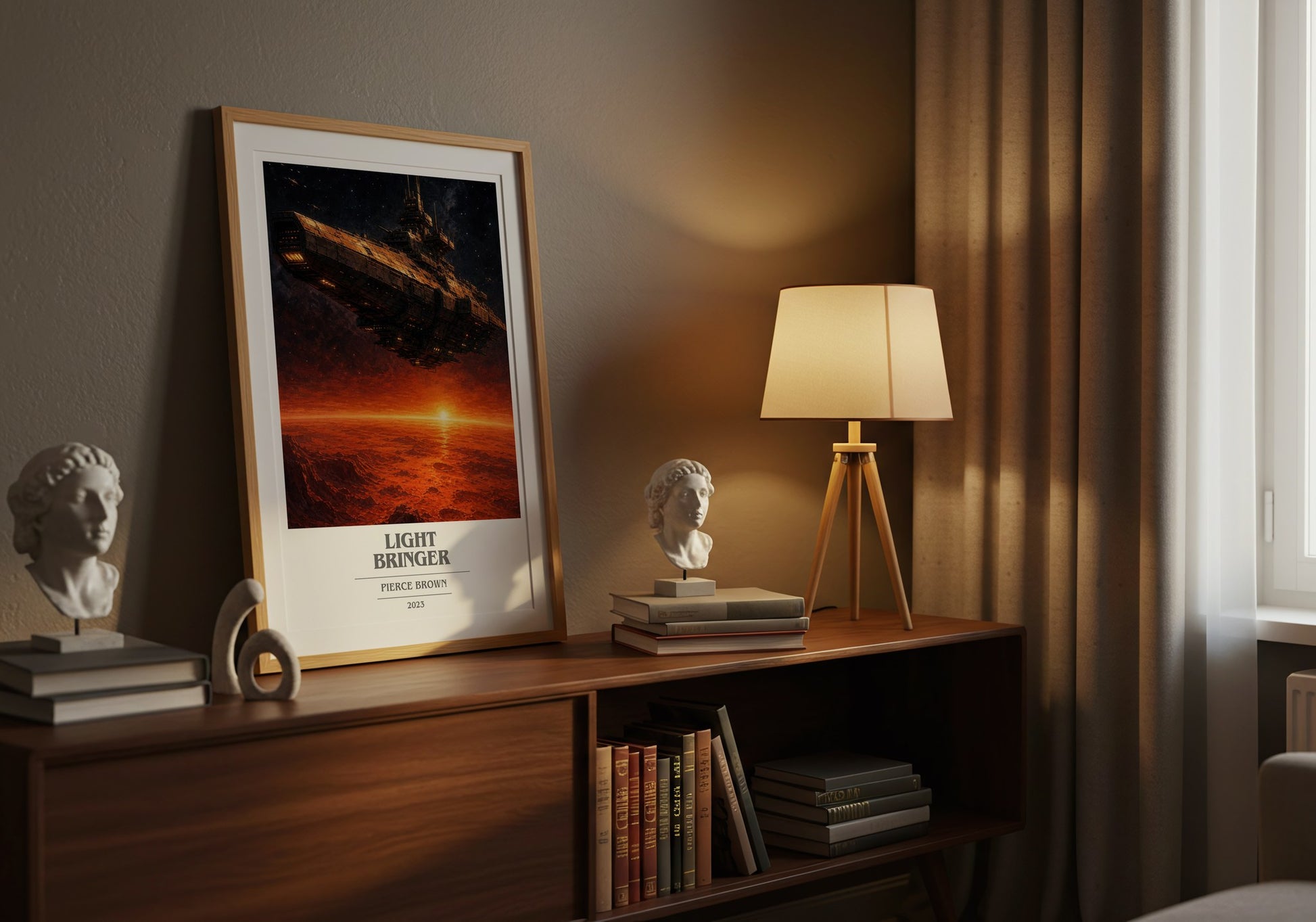 Light Bringer book cover book poster framed on wall – sci fi wall art