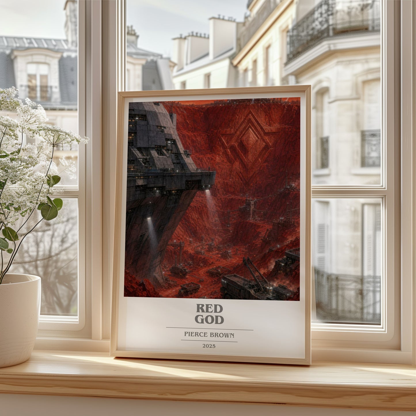 Red God book cover poster colour and style options – Pierce Brown book art